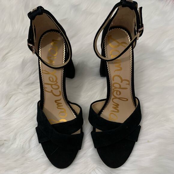 Sam Edelman Black Yancey Block Heel Strappy Sandal, Size 9 - Picture 3 of 9